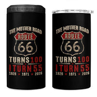 Route Highway 66 Turns 100 I Turn 55 4 in 1 Can Cooler Tumbler Vintage 1971 Road Sign 55th Birthday Gift