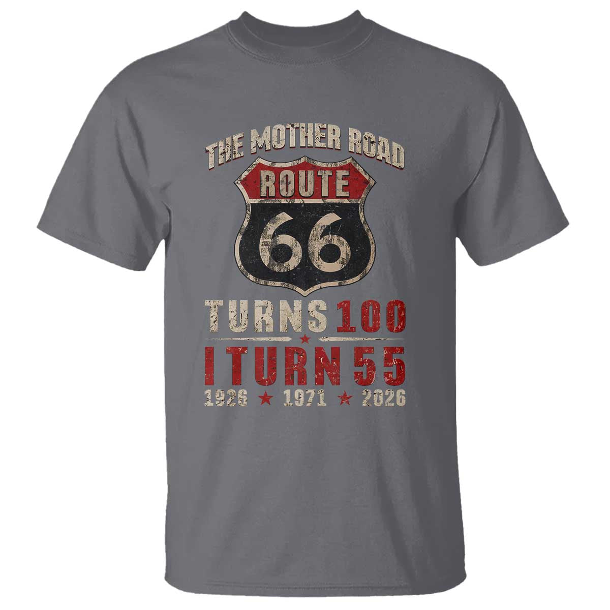 Route Highway 66 Turns 100 I Turn 55 T Shirt Vintage 1971 Road Sign 55th Birthday Gift