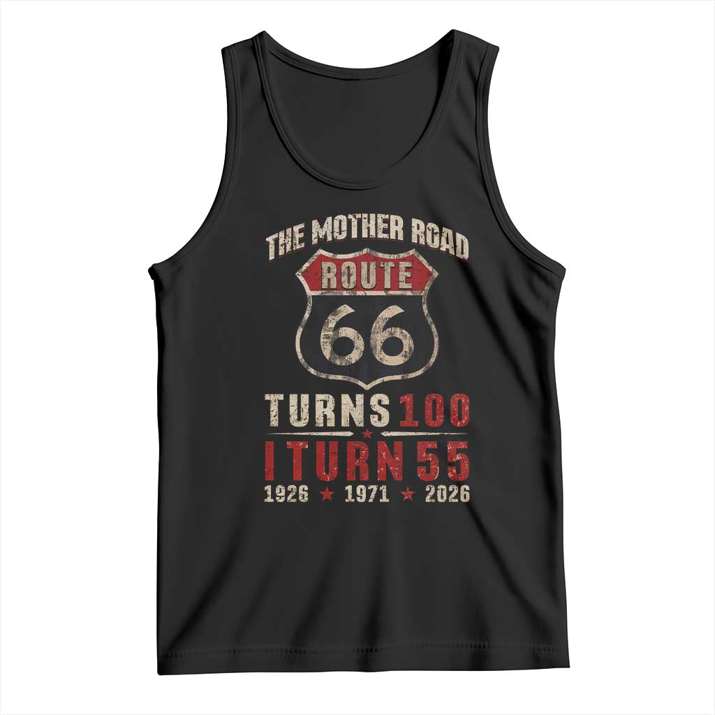 Route Highway 66 Turns 100 I Turn 55 Tank Top Vintage 1971 Road Sign 55th Birthday Gift