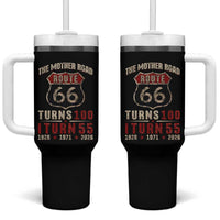 Route Highway 66 Turns 100 I Turn 55 Tumbler With Handle Vintage 1971 Road Sign 55th Birthday Gift