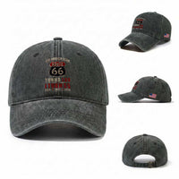 Route Highway 66 Turns 100 I Turn 55 Washed Cotton Baseball Cap Vintage 1971 Road Sign 55th Birthday Gift