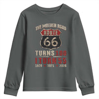 Route Highway 66 Turns 100 I Turn 55 Youth Sweatshirt Vintage 1971 Road Sign 55th Birthday Gift