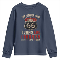Route Highway 66 Turns 100 I Turn 55 Youth Sweatshirt Vintage 1971 Road Sign 55th Birthday Gift
