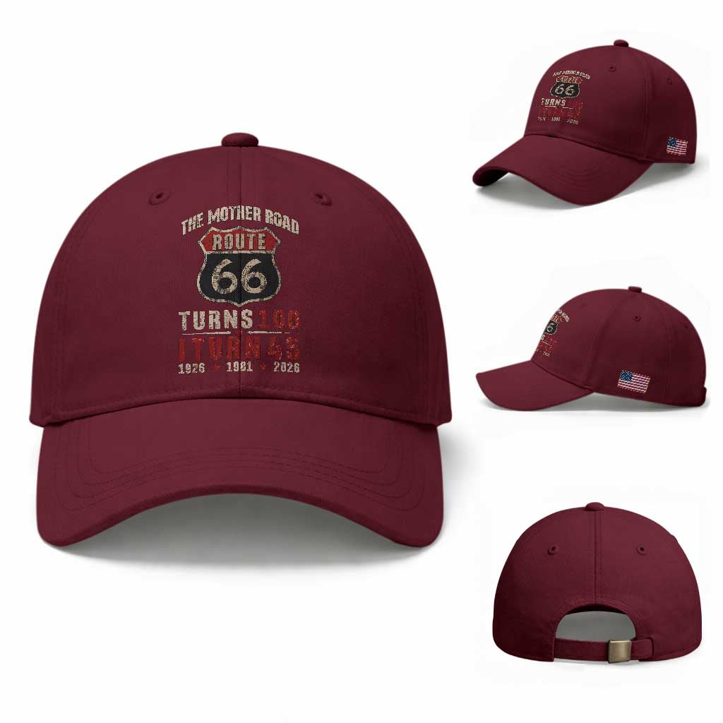 Route Highway 66 Turns 100 I Turn 45 Baseball Cap Vintage 1981 Road Sign 45th Birthday Gift