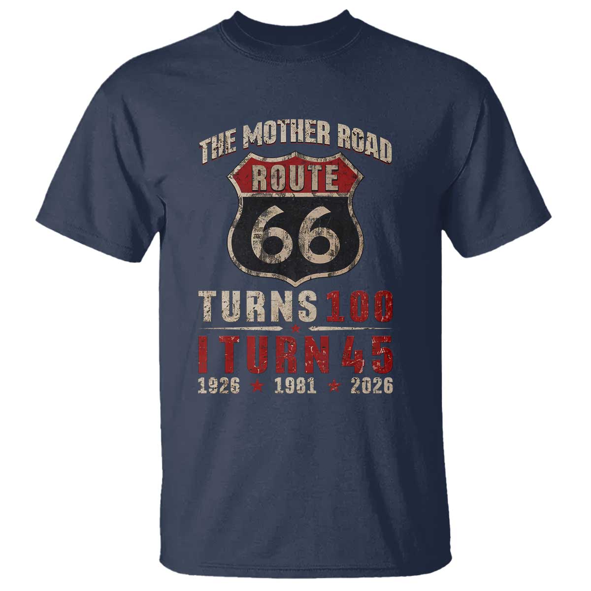 Route Highway 66 Turns 100 I Turn 45 T Shirt Vintage 1981 Road Sign 45th Birthday Gift