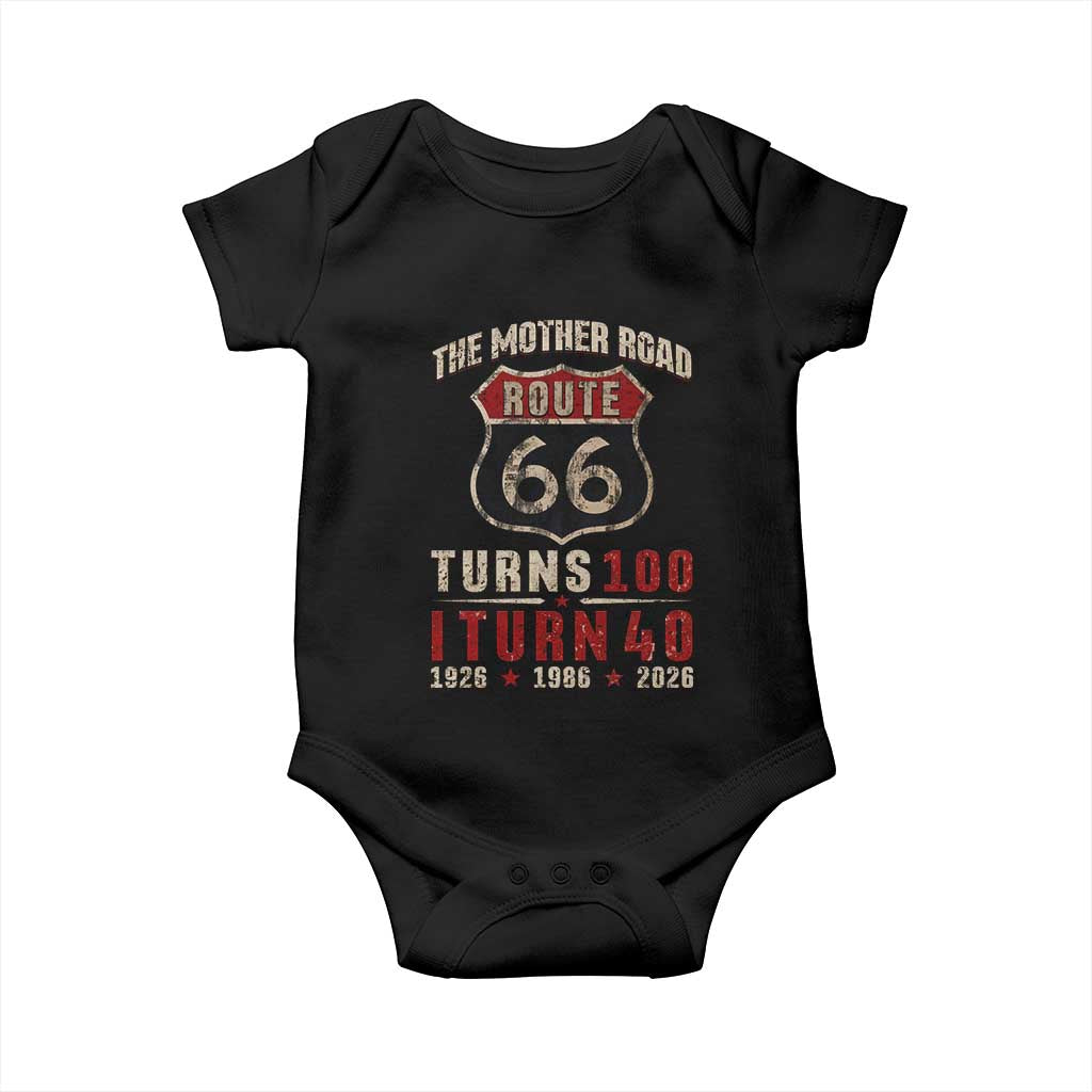 Route Highway 66 Turns 100 I Turn 40 Baby Onesie Vintage 1986 Road Sign 40th Birthday Gift
