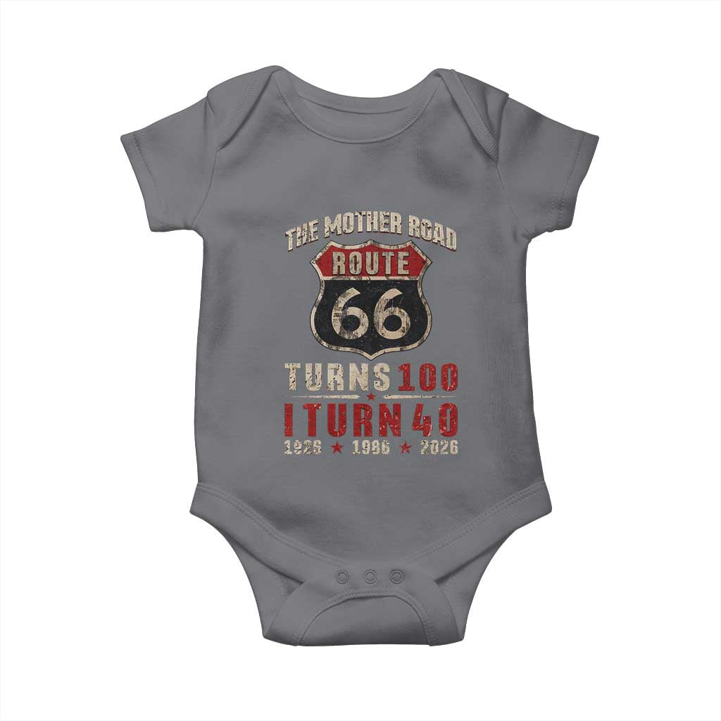 Route Highway 66 Turns 100 I Turn 40 Baby Onesie Vintage 1986 Road Sign 40th Birthday Gift