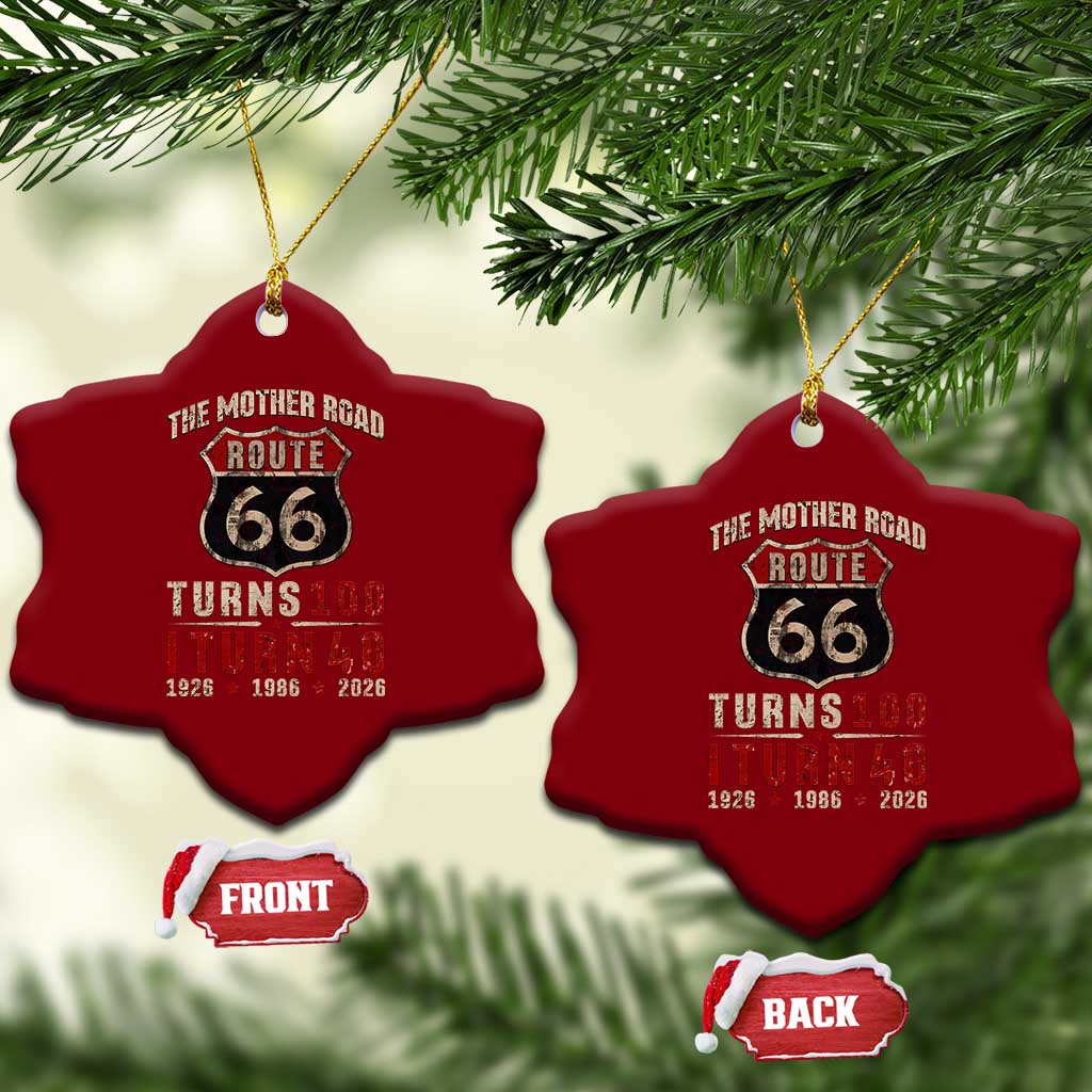 Route Highway 66 Turns 100 I Turn 40 Ceramic Ornament Vintage 1986 Road Sign 40th Birthday Gift