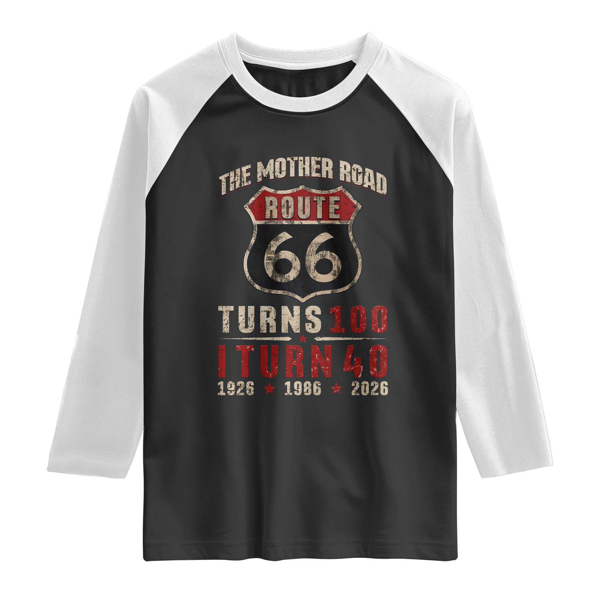 Route Highway 66 Turns 100 I Turn 40 Raglan Shirt Vintage 1986 Road Sign 40th Birthday Gift