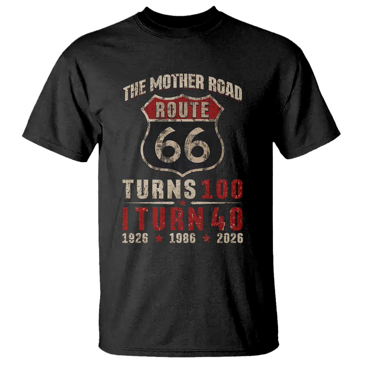 Route Highway 66 Turns 100 I Turn 40 T Shirt Vintage 1986 Road Sign 40th Birthday Gift
