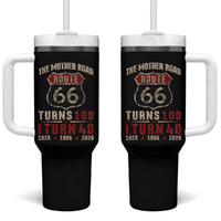 Route Highway 66 Turns 100 I Turn 40 Tumbler With Handle Vintage 1986 Road Sign 40th Birthday Gift