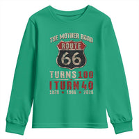 Route Highway 66 Turns 100 I Turn 40 Youth Sweatshirt Vintage 1986 Road Sign 40th Birthday Gift
