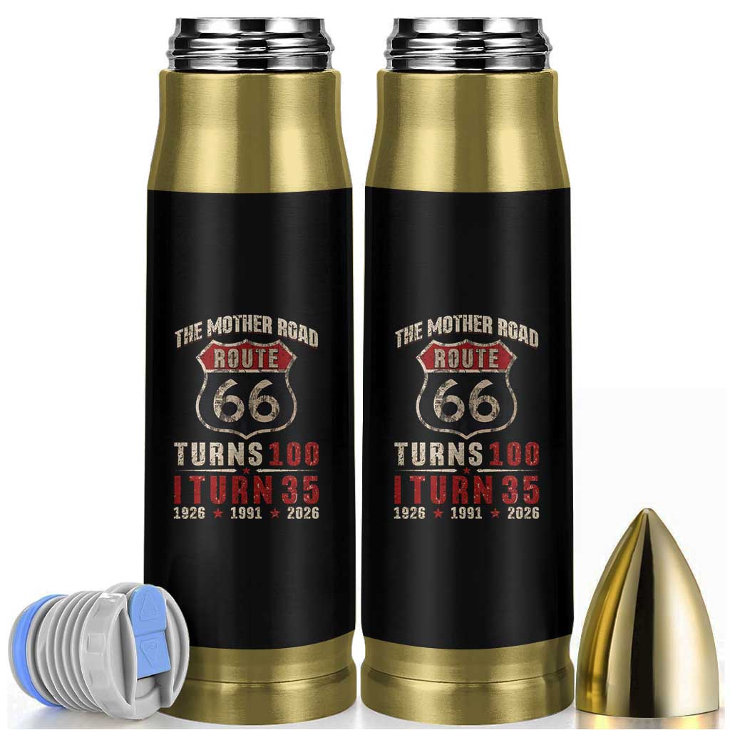 Route Highway 66 Turns 100 I Turn 35 Bullet Tumbler Vintage 1991 Road Sign 35th Birthday Gift