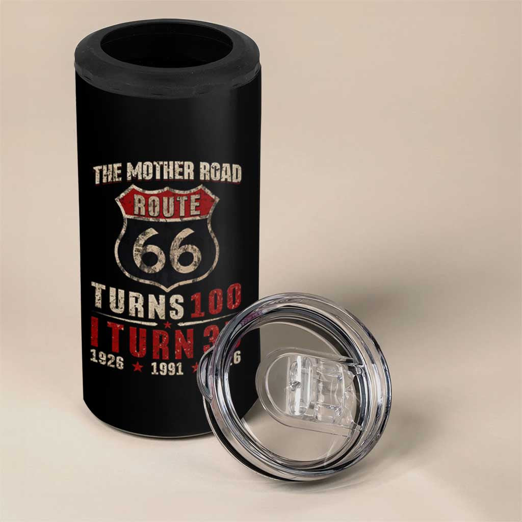 Route Highway 66 Turns 100 I Turn 35 4 in 1 Can Cooler Tumbler Vintage 1991 Road Sign 35th Birthday Gift
