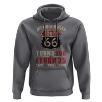 Route Highway 66 Turns 100 I Turn 35 Hoodie Vintage 1991 Road Sign 35th Birthday Gift