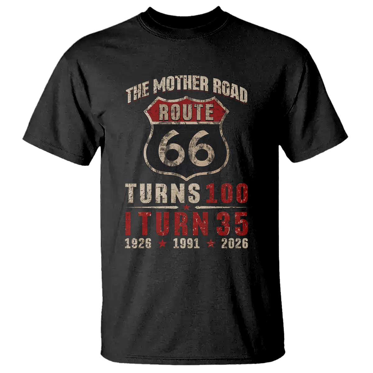 Route Highway 66 Turns 100 I Turn 35 T Shirt Vintage 1991 Road Sign 35th Birthday Gift