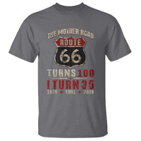 Route Highway 66 Turns 100 I Turn 35 T Shirt Vintage 1991 Road Sign 35th Birthday Gift