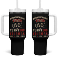 Route Highway 66 Turns 100 I Turn 35 Tumbler With Handle Vintage 1991 Road Sign 35th Birthday Gift