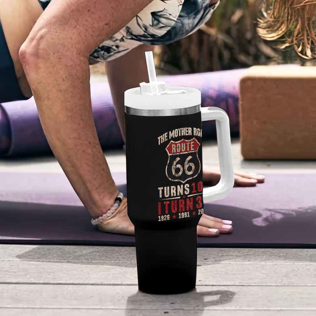 Route Highway 66 Turns 100 I Turn 35 Tumbler With Handle Vintage 1991 Road Sign 35th Birthday Gift