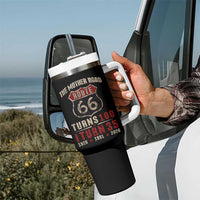 Route Highway 66 Turns 100 I Turn 35 Tumbler With Handle Vintage 1991 Road Sign 35th Birthday Gift
