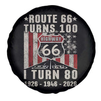 Route Highway 66 Turns 100 I Turn 80 Spare Tire Cover Vintage 1946 Born American Road Sign 80th Birthday Gift