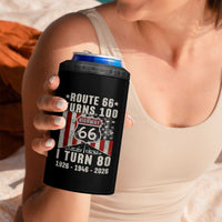 Route Highway 66 Turns 100 I Turn 80 4 in 1 Can Cooler Tumbler Vintage 1946 Born American Road Sign 80th Birthday Gift