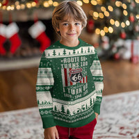 Route Highway 66 Turns 100 I Turn 80 Ugly Christmas Sweater Vintage 1946 Born American Road Sign 80th Birthday Gift