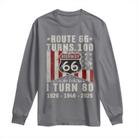 Route Highway 66 Turns 100 I Turn 80 Long Sleeve Shirt Vintage 1946 Born American Road Sign 80th Birthday Gift