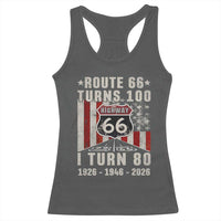 Route Highway 66 Turns 100 I Turn 80 Racerback Tank Top Vintage 1946 Born American Road Sign 80th Birthday Gift