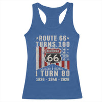 Route Highway 66 Turns 100 I Turn 80 Racerback Tank Top Vintage 1946 Born American Road Sign 80th Birthday Gift