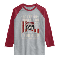 Route Highway 66 Turns 100 I Turn 80 Raglan Shirt Vintage 1946 Born American Road Sign 80th Birthday Gift