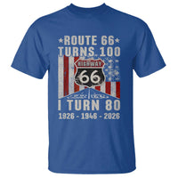 Route Highway 66 Turns 100 I Turn 80 T Shirt Vintage 1946 Born American Road Sign 80th Birthday Gift