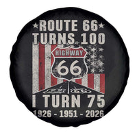 Route Highway 66 Turns 100 I Turn 75 Spare Tire Cover Vintage 1951 Born American Road Sign 75th Birthday Gift
