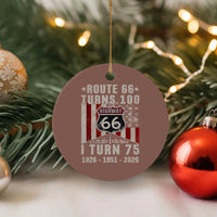Route Highway 66 Turns 100 I Turn 75 Ceramic Ornament Vintage 1951 Born American Road Sign 75th Birthday Gift