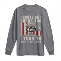 Route Highway 66 Turns 100 I Turn 75 Long Sleeve Shirt Vintage 1951 Born American Road Sign 75th Birthday Gift