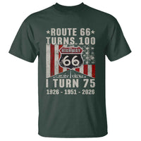Route Highway 66 Turns 100 I Turn 75 T Shirt Vintage 1951 Born American Road Sign 75th Birthday Gift