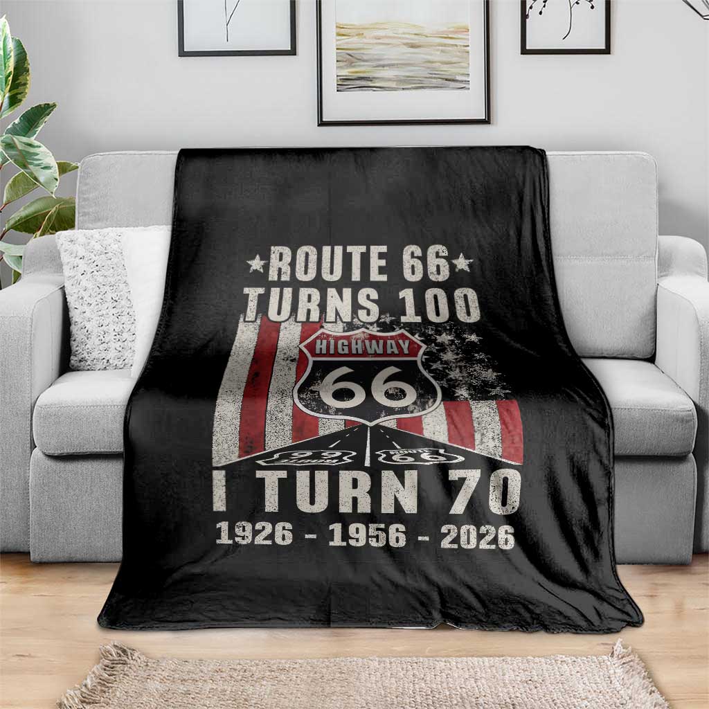 Route Highway 66 Turns 100 I Turn 70 Throw Blanket Vintage 1956 Born American Road Sign 70th Birthday Gift