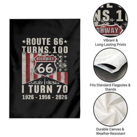 Route Highway 66 Turns 100 I Turn 70 Garden Flag Vintage 1956 Born American Road Sign 70th Birthday Gift