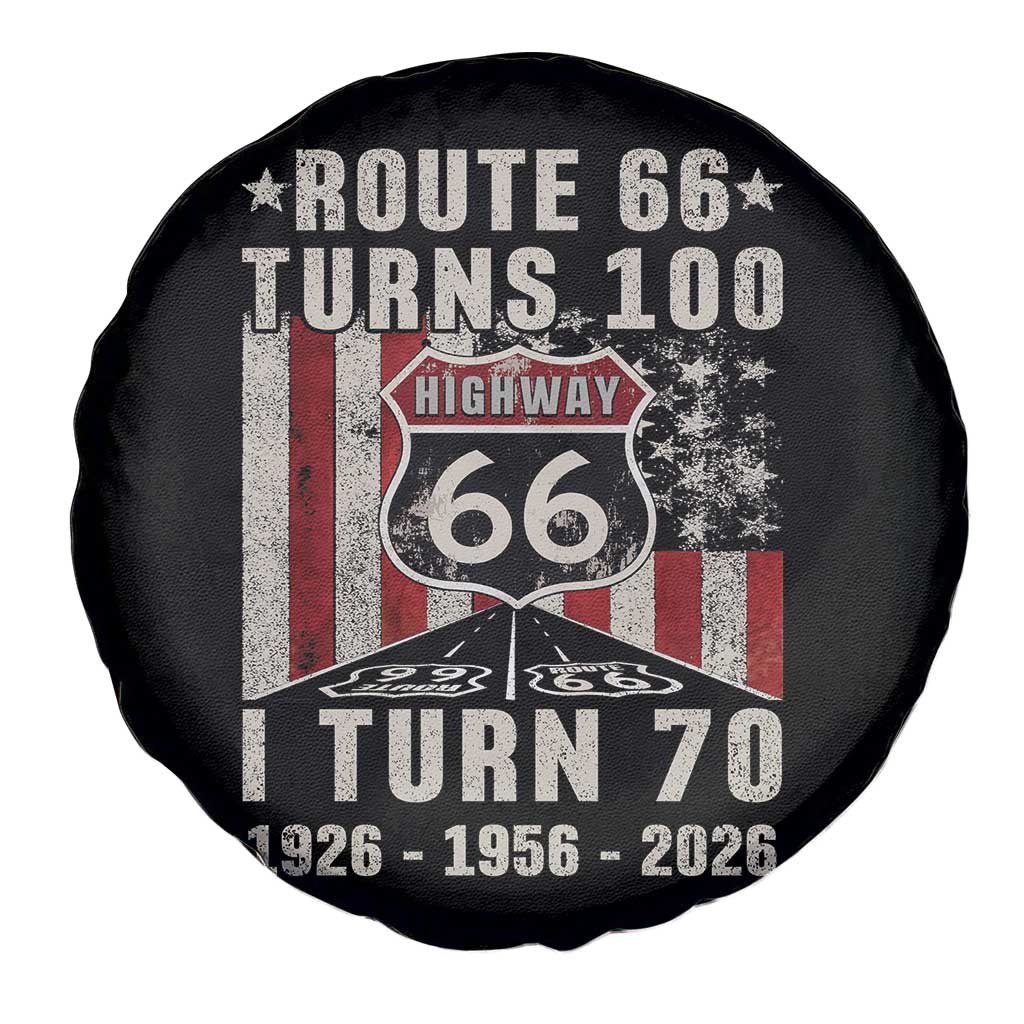 Route Highway 66 Turns 100 I Turn 70 Spare Tire Cover Vintage 1956 Born American Road Sign 70th Birthday Gift