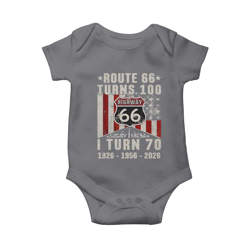 Route Highway 66 Turns 100 I Turn 70 Baby Onesie Vintage 1956 Born American Road Sign 70th Birthday Gift
