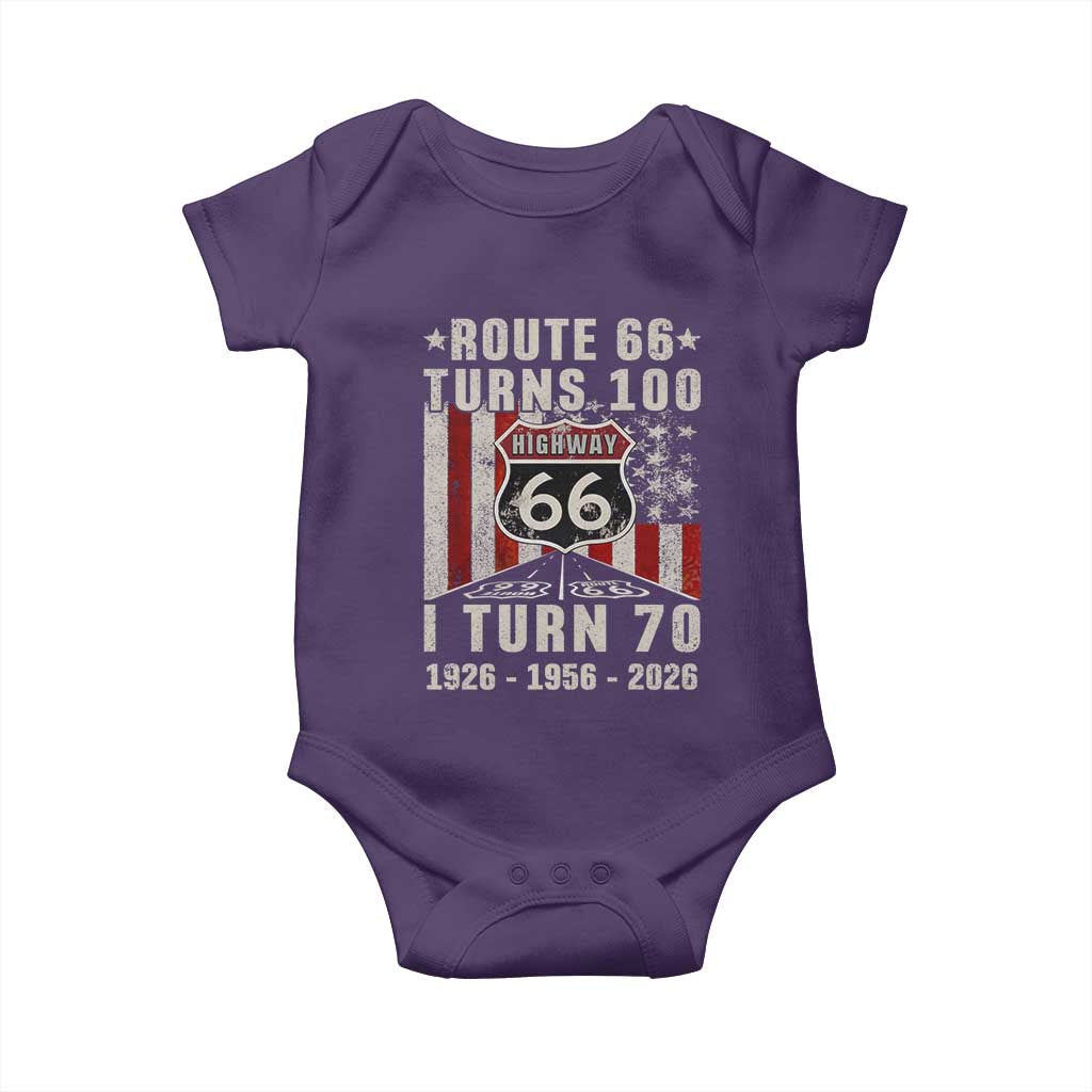 Route Highway 66 Turns 100 I Turn 70 Baby Onesie Vintage 1956 Born American Road Sign 70th Birthday Gift