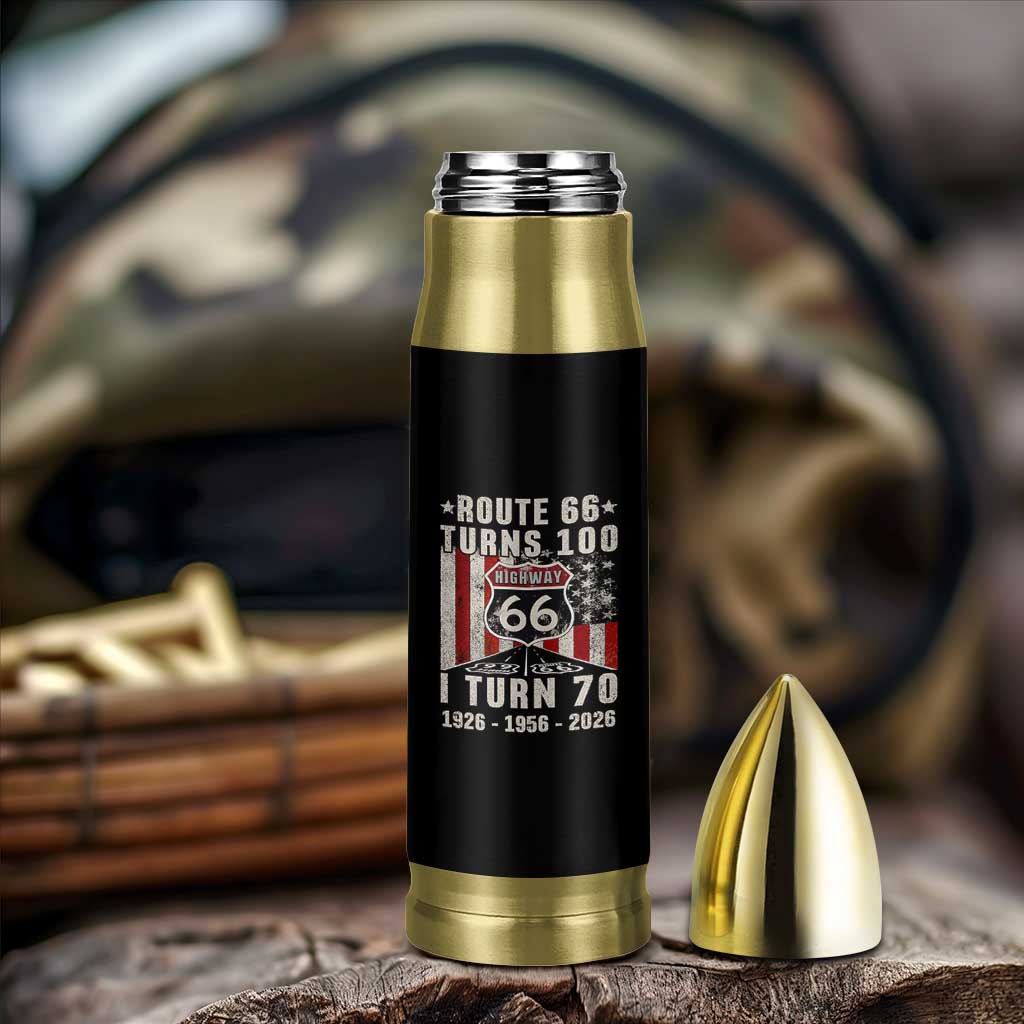 Route Highway 66 Turns 100 I Turn 70 Bullet Tumbler Vintage 1956 Born American Road Sign 70th Birthday Gift
