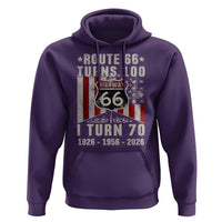 Route Highway 66 Turns 100 I Turn 70 Hoodie Vintage 1956 Born American Road Sign 70th Birthday Gift
