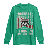 Route Highway 66 Turns 100 I Turn 70 Long Sleeve Shirt Vintage 1956 Born American Road Sign 70th Birthday Gift