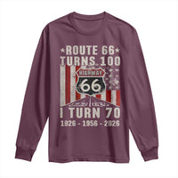 Route Highway 66 Turns 100 I Turn 70 Long Sleeve Shirt Vintage 1956 Born American Road Sign 70th Birthday Gift