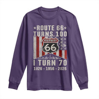 Route Highway 66 Turns 100 I Turn 70 Long Sleeve Shirt Vintage 1956 Born American Road Sign 70th Birthday Gift