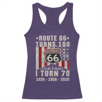 Route Highway 66 Turns 100 I Turn 70 Racerback Tank Top Vintage 1956 Born American Road Sign 70th Birthday Gift