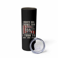 Route Highway 66 Turns 100 I Turn 70 Skinny Tumbler Vintage 1956 Born American Road Sign 70th Birthday Gift
