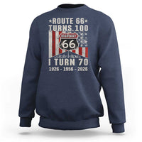 Route Highway 66 Turns 100 I Turn 70 Sweatshirt Vintage 1956 Born American Road Sign 70th Birthday Gift