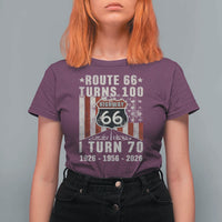 Route Highway 66 Turns 100 I Turn 70 T Shirt For Women Vintage 1956 Born American Road Sign 70th Birthday Gift